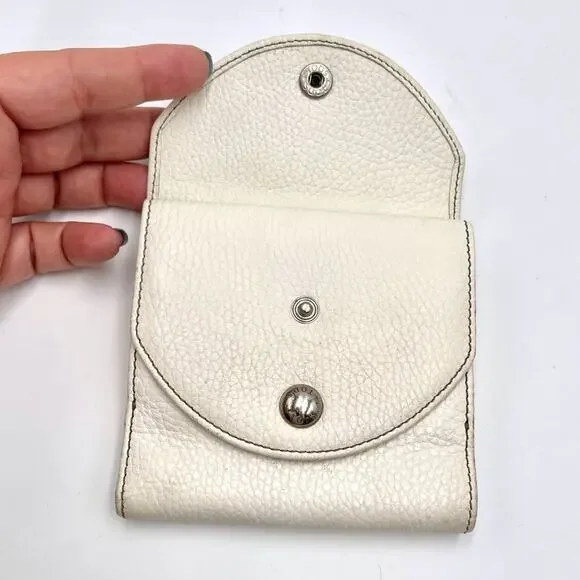 TOD'S vintage wallet white leather snap closure credit cards slots & pockets